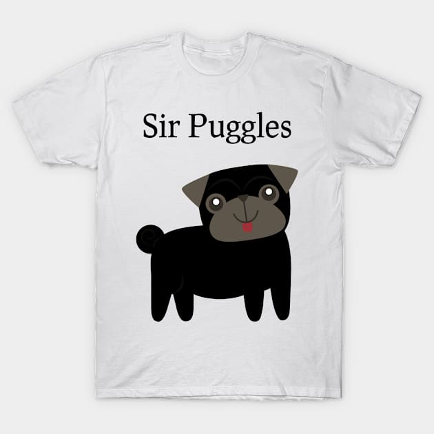 Sir Puggles Cute Pug Dog T-Shirt by jutulen